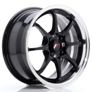 Колесный диск JR Wheels JR5 15x7 ET35 4x100 Gloss Black w/ Machined Lip JR515704H3573GB
