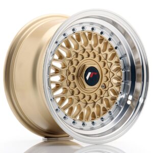 Колесный диск JR Wheels JR9 15x8 ET20 BLANK Gold w/ Machined Lip JR91580XX2074GD