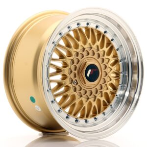 Колесный диск JR Wheels JR9 16x8 ET25 BLANK Gold w/ Machined Lip JR91680XX2574GD