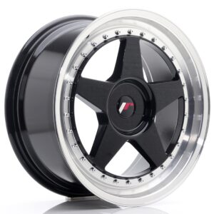 Колесный диск JR Wheels JR6 18x8,5 ET20-40 BLANK Gloss Black w/ Machined Lip JR61885XX2074GBL