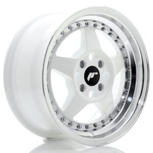 Колесный диск JR Wheels JR6 15x7 ET35 4x100 White w/ Machined Lip JR615704H3567WL1