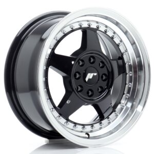 Колесный диск JR Wheels JR6 15x7 ET25 4x100/108 Gloss Black w/ Machined Lip JR6157142567GBL1