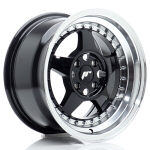 Колесный диск JR Wheels JR6 15x8 ET25 4x100 Gloss Black w/ Machined Lip JR615804H2567GBL1
