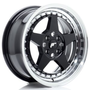 Колесный диск JR Wheels JR6 16x7 ET35 4x100 Gloss Black w/ Machined Lip JR616704H3567GBL1