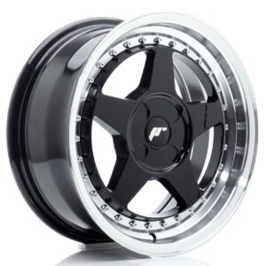 Колесный диск JR Wheels JR6 16x7 ET20-35 4H BLANK Gloss Black w/ Machined Lip JR616704X2067GBL1