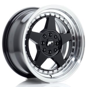Колесный диск JR Wheels JR6 16x8 ET25 4x100/108 Gloss Black w/ Machined Lip JR6168142567GBL1