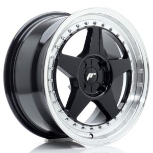 Колесный диск JR Wheels JR6 17x8 ET20-35 4H BLANK Gloss Black w/ Machined Lip JR617804X2067GBL1