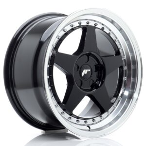 Колесный диск JR Wheels JR6 17x9 ET20-35 5H BLANK Gloss Black w/ Machined Lip JR617905X2072GBL1