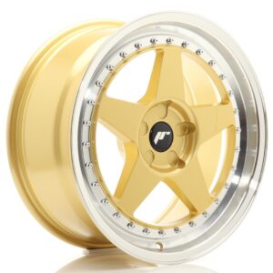 Колесный диск JR Wheels JR6 18x8 ET20-35 5H BLANK Gold w/ Machined Lip JR61880F15X2072GDL1