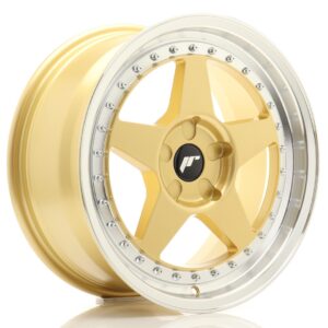 Колесный диск JR Wheels JR6 17x8 ET20-35 5H BLANK Gold w/ Machined Lip JR617805X2072GDL1