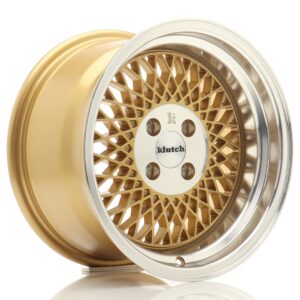 Колесный диск Klutch SL1 16x8 ET15 4x100 Gold w/ Machined Lip KLSL116804H1567GDL